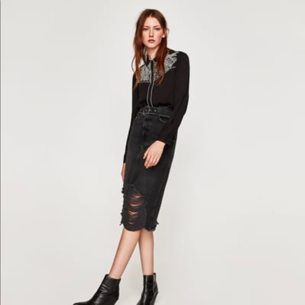 Zara denim skirt